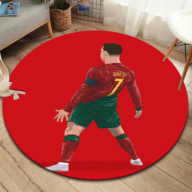 Ronaldo Round Area Rug,Carpet Rug for Living Room Bedroom Sofa Playroom Decor,Non-slip Floor Mat
