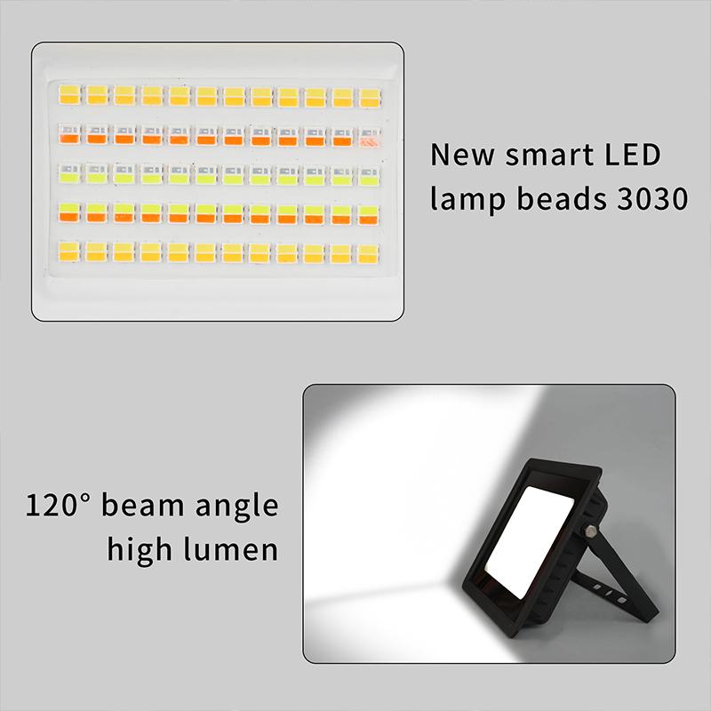 RGB TUYA Floodlight Smart APP Voice Control RGBCW CCT 3000-6500K 30W 50W 100W 220V AC for Garden Party Outdoor Lighting