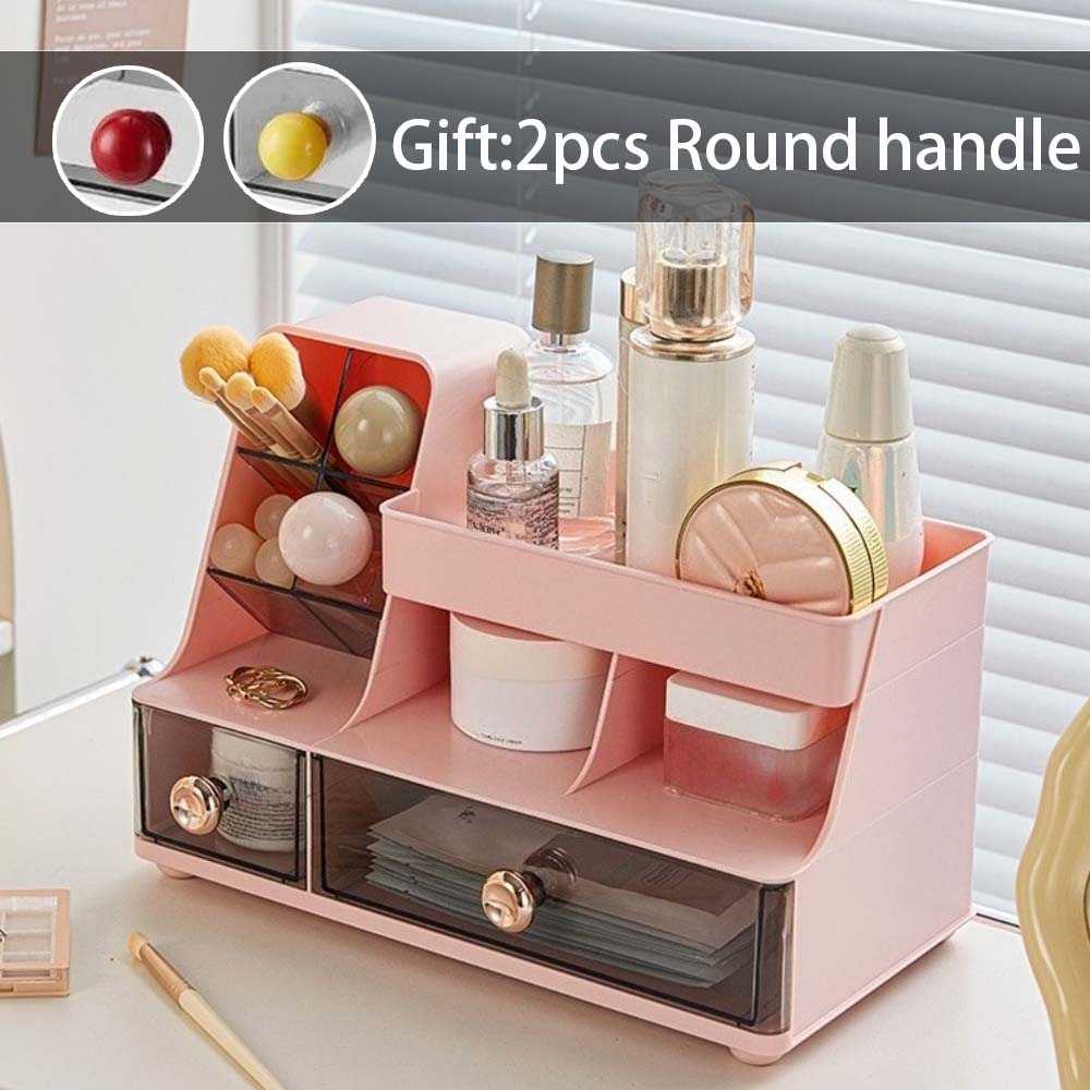 Drawer-Type Cosmetic Organizer Dustproof Design Large Capacity Dormitory Storage Box for Vanity Table Skincare Beauty Products