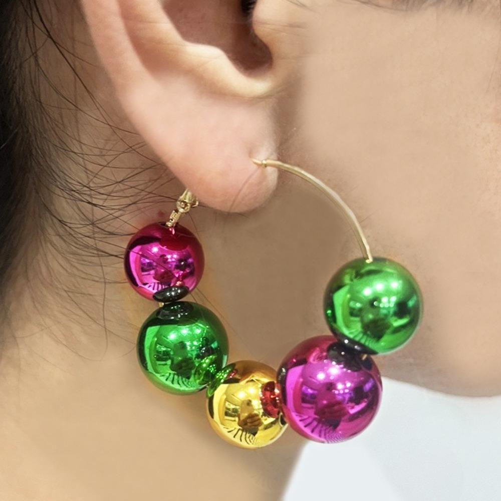 Mardi Gras Hoop Earring Feather Long Earring New Tassel Earring  Women
