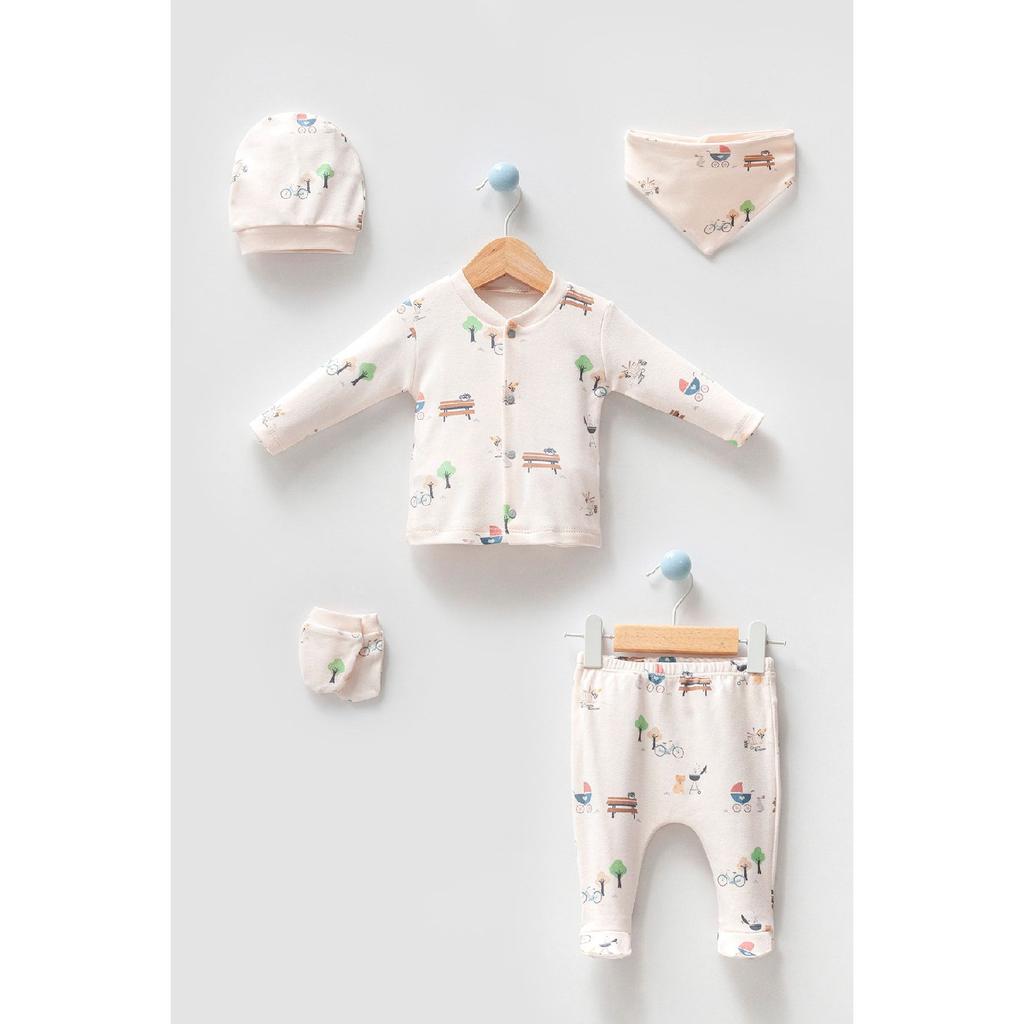 Set de 5 piese Cremă pentru nou-născuți pentru fetiță