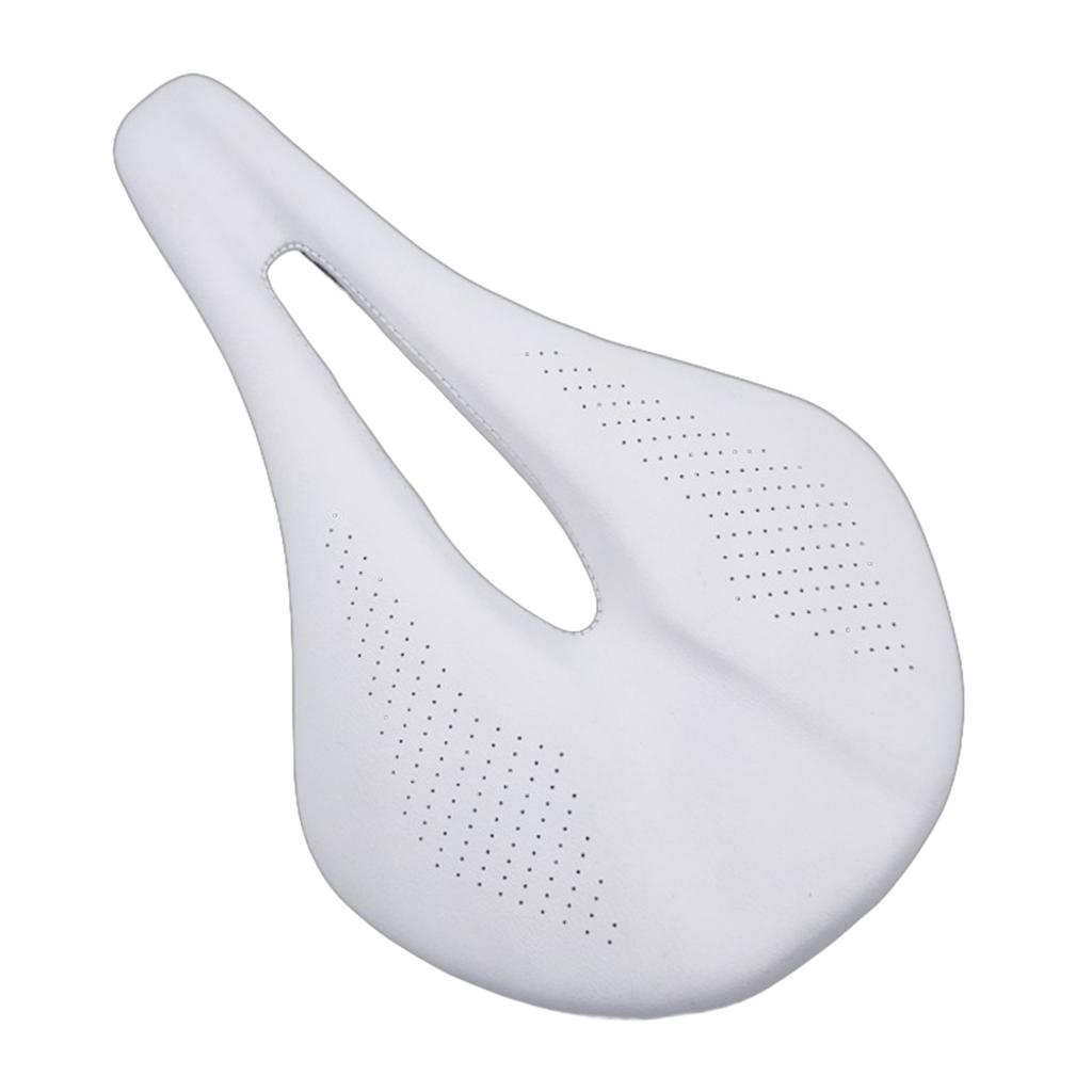 Leather Carbon Fiber Bike Seat Breathable Bike Saddle Cushion Shock Absorption Hollow Cycling Saddle Seats for Men Women