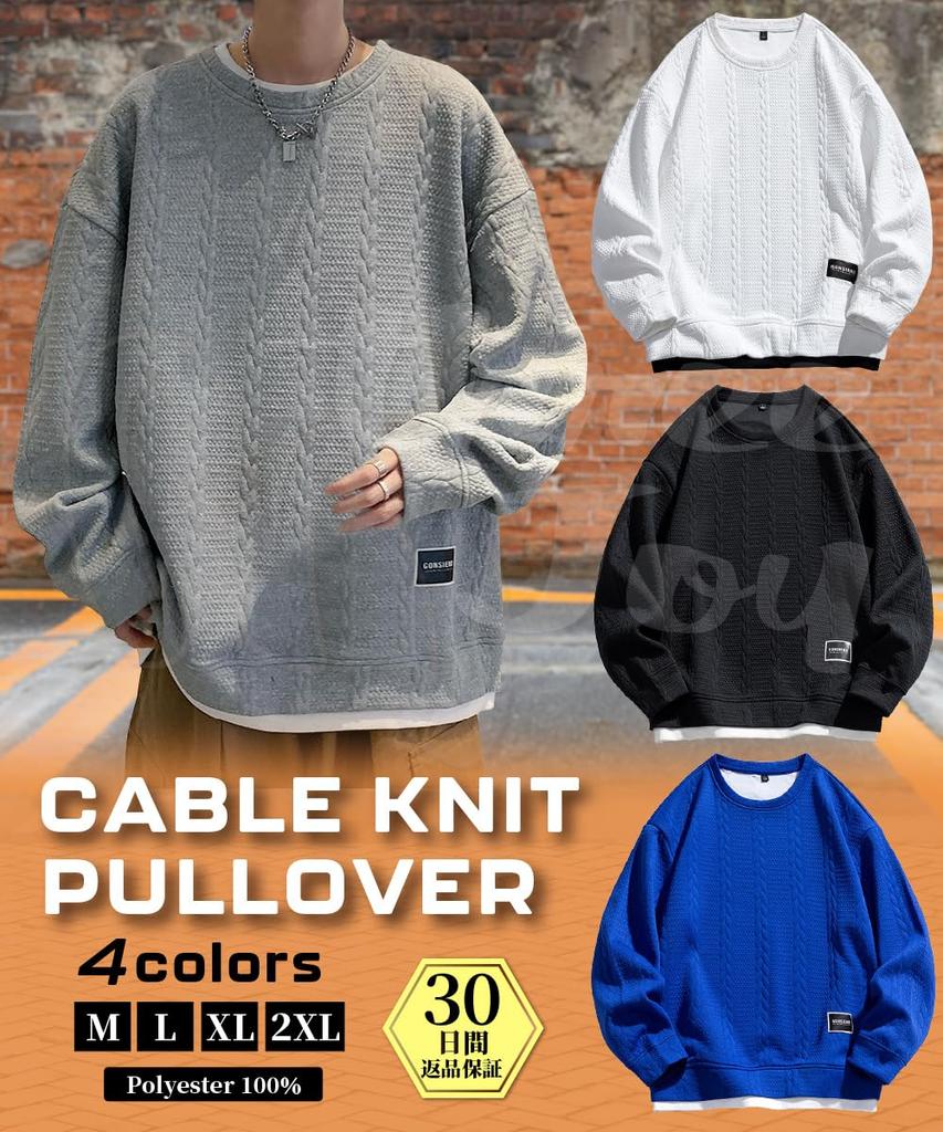 Three Joy Men's Sweatshirt, Long Sleeve Hoodie, Oversized, Loose Fit, Round Collar, Gray, Size 2XL, Suitable for Fall, Winter, and Spring