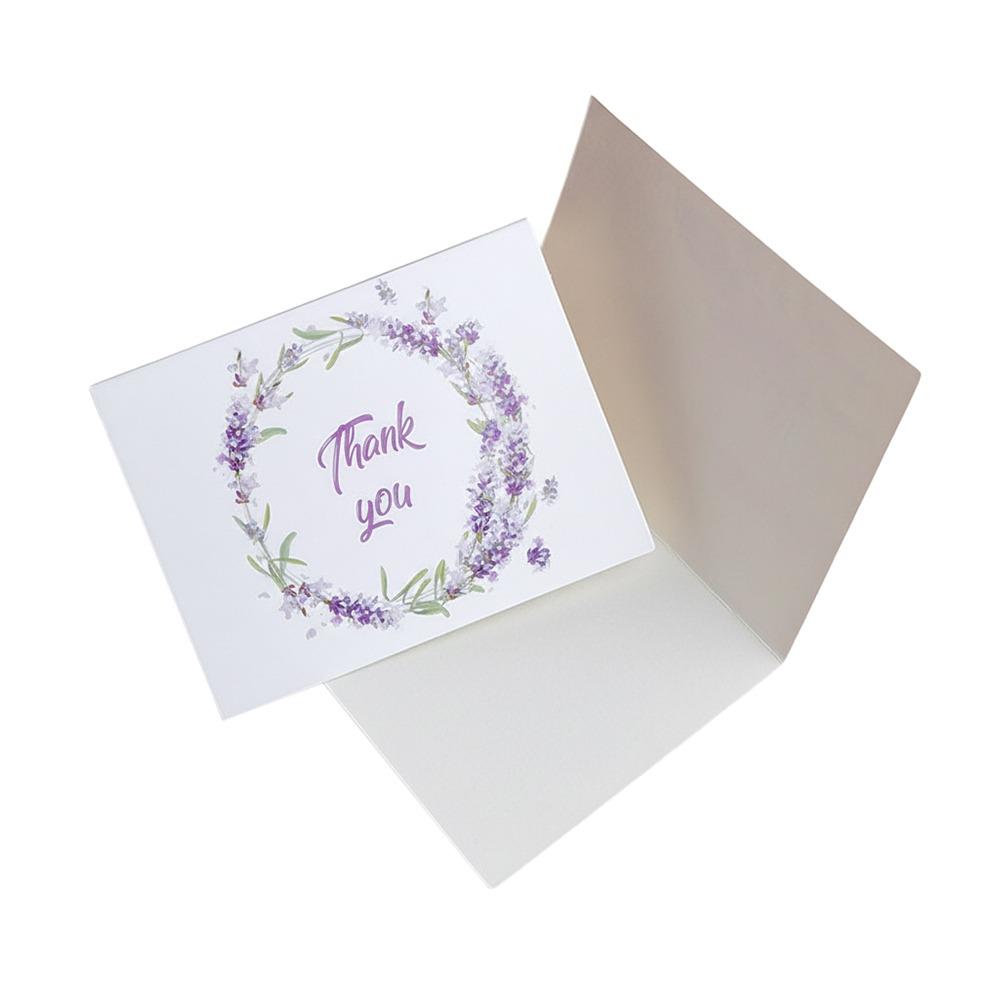 100PCS Multicolor Thank You Card Floral Pattern Package Decoration Gretting Cards Business Package I Love You Best Wishes Card