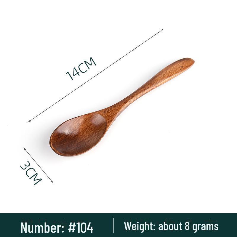 Japanese Nanmu Wooden Honey and Soup Spoon for Children - Mini Stirring Spoon