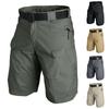 Pantalones Cortos Cargo Ligeros para Hombre para Exteriores con Cintura Ajustable y Múltiples Bolsillos para Senderismo, Viajes, Trabajo