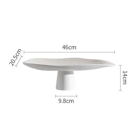 Ceramic High Leg Fruit Plate Creative Snack Storage Tray Dry Fruit Tray Dessert Trays Cake Trays Decorative Household Products