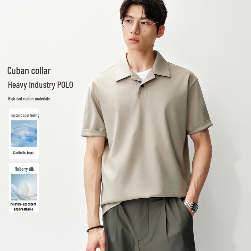 

Men s Silk Blend Short Sleeve Polo T-Shirt L