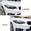 Carbon Fiber Headlight Eyebrow For BMW 2 Series F22 F23 2015-2019 Front Head Light Lamp Cover Trim Headlamp Eyelid Sticker