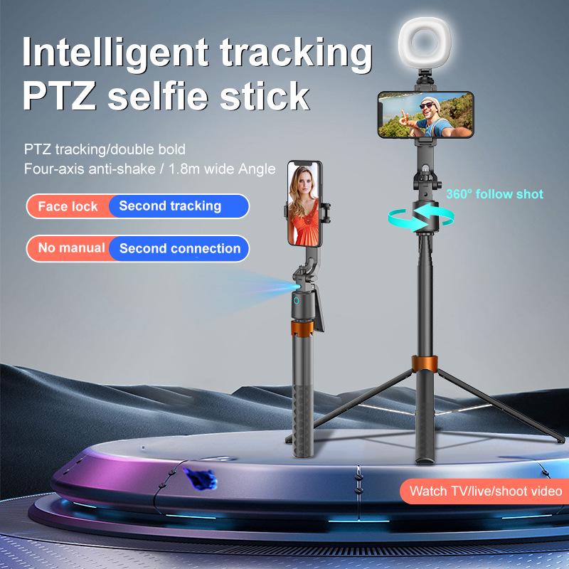 Q13 Smart Face Tracking Gimbal with Bluetooth Selfie Stick, Four-Axis Anti-Shake, AI Stabilizer, Retractable Fill Light