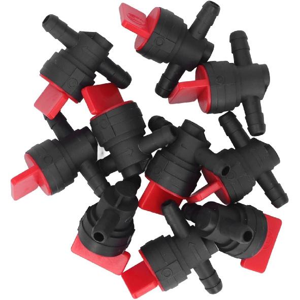 10Pcs Fuel Shut Off Valve, 1/4 Inline Fuel Cut Off Shut Off Valve Gas Fuel Small Engine On Off Fuel Switch Tap for 494768 5091H 5091K 697947 Lawn