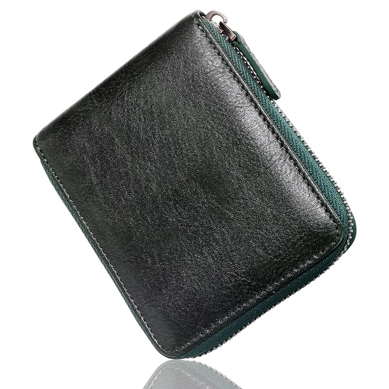 

[DCLKO] wallet men s bifold card case large capacity leather genuine leather mens wallet compact leather light mini wallet folding wallet small Life
