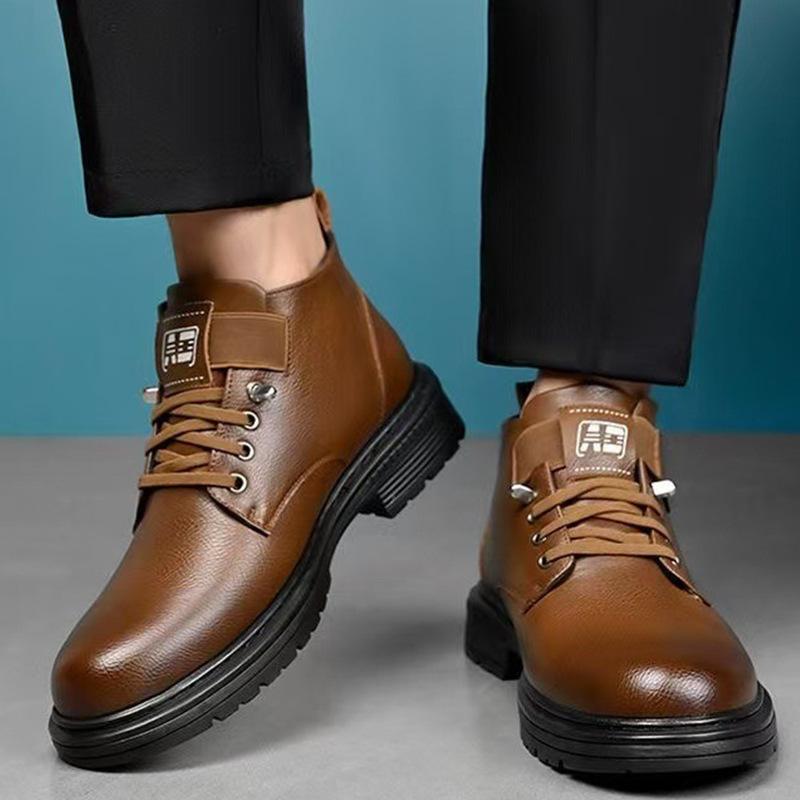 Snow Boots Winter Velvet Warm High-top Leather Surface Waterproof and Dirt-resistant Casual Shoes Outdoor Thickened Cotton Shoes