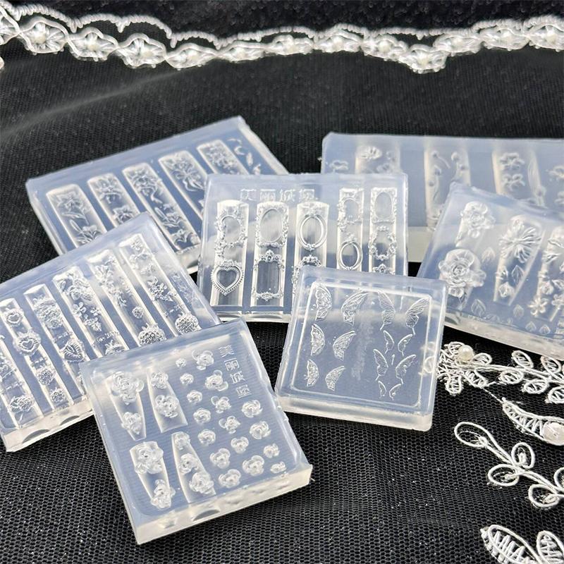 Silikonowa Forma do Paznokci Kształt Kwiatu Róży Dekoracje do Paznokci Salon Paznokci Design DIY Narzędzie do Stereoskopowego Manicure w Salonie Paznokci