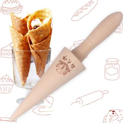 Wooden Egg Roll Ice Cream Cone Mold Spiral Croissants Cream Horn Moulds Omelet Waffle Roller Pastry Mold Kitchen Baking Tool