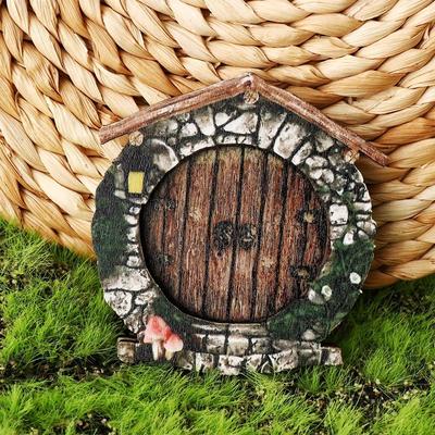 Fairy Tale Door Fairytales Door Ornaments Unique Design High-Quality Garden Miniatures Magical Pastoral Wooden Tree Accessories