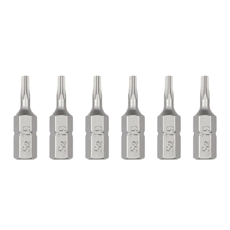 6 Piece Steel Tamper Resistant Bit Set 1/4" Hexagonal Shank Magnetic Screwdriver Bit For Various Applications