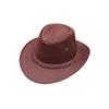 Vintage Western Cowboy Hat Solid Color Basin Hat Wide Brim Jazz Hat Outdoor Sun Protection For Hiking Camping Riding