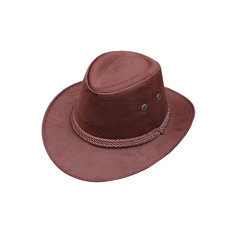 Vintage Western Cowboy Hat Solid Color Basin Hat Wide Brim Jazz Hat Outdoor Sun Protection For Hiking Camping Riding