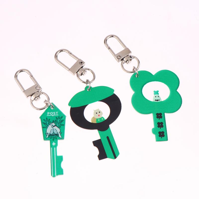 Harajuku Style Forest Animal Keychain Ins Trendy Acrylic Keyring Creative Key Holder Bag Pendant Couple Gifts