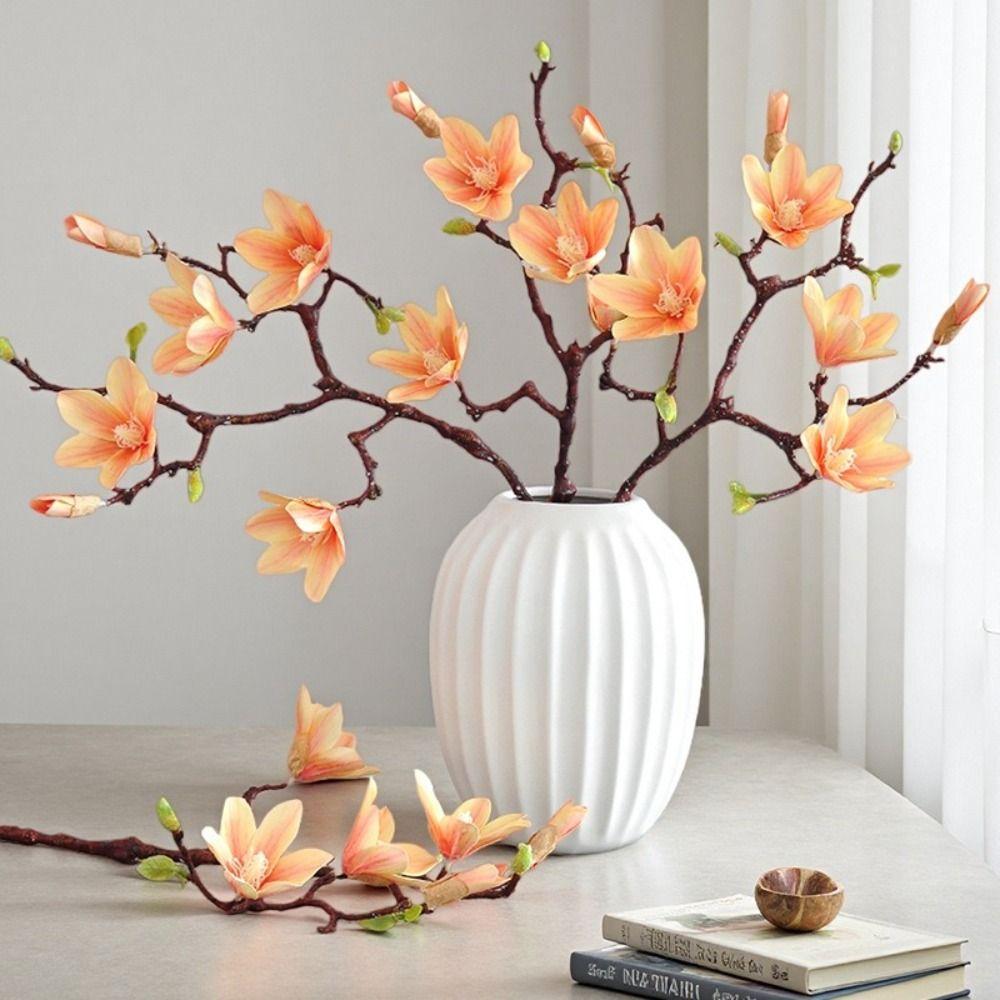 Seidenmaterial Künstliche Magnolienblüte Farbverlauf Künstlicher Blumenstiel Partydekoration