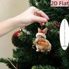 2D Flat Cute  Christmas Ornament Acrylic Pendant, Car Rearview Mirror Hanging Decoration Christmas Tree Ornament