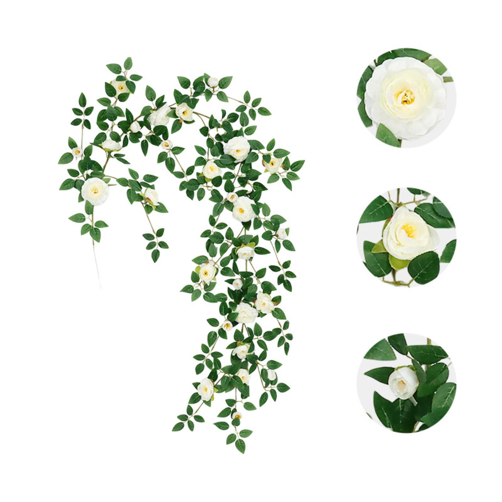 

1,8 м Искусственная цветочная лоза, Искусственная цветочная лоза, Пластиковый цветок, Маскировка трубы, Украшение балкона One Size белый