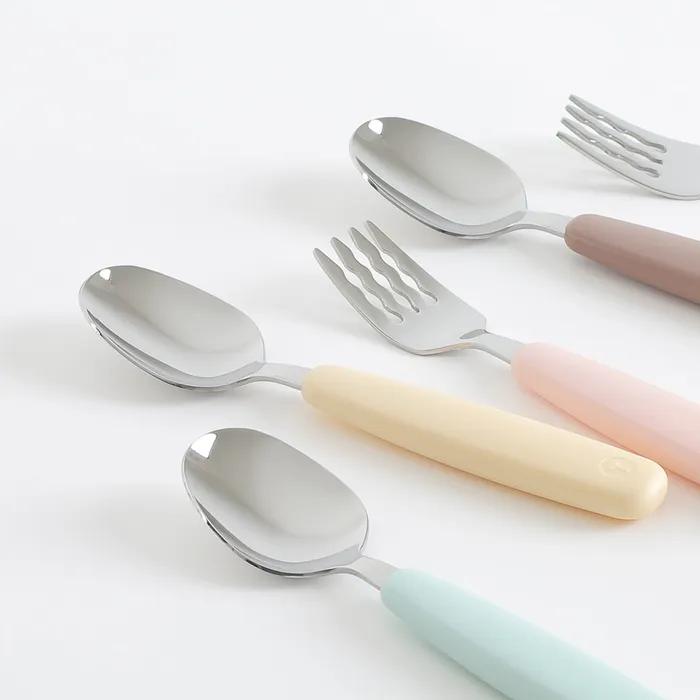 

Квадратный набор ложка-вилка pink