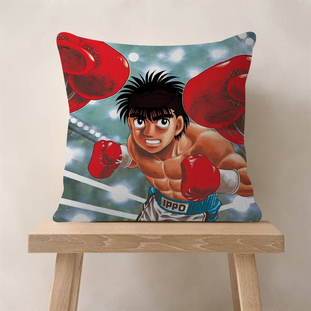 Vintage Anime H-Hajime No Ippo Pillow Covers Cartoon Sofa Decorative Home Double-sided Printing Short Plush Cute Cushion Cover