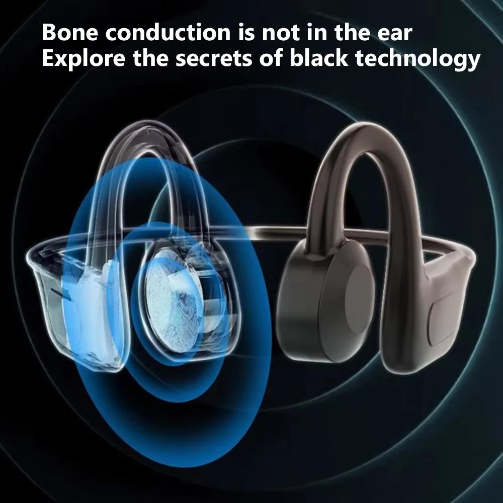 Bone Conduction Bluetooth Headphones 128G Card Air conduction Painless IPX8 Waterproof Ear-hanging Sports Earphones With Mic