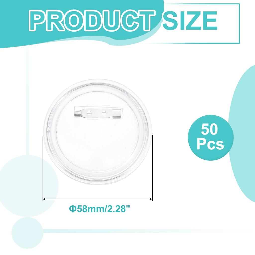 12/25/50Pcs Blank Buttons Pin Button Maker Badges 25/37/38/44/58/79MM Sewing Acrylic Clear for DIY Crafts Photo Pin on Hats Bags