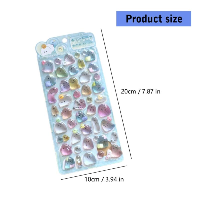 Cartoon Embossed Animal Sticker Waterproof PVC Resin Sticker for Notebook Card Making Phone Cover Kids Room Wall Art