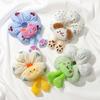 Cute Cotton Filled Scrunchies Cloth Plaid Flower Hair Ring Creative Bun Rubber Bands  Travel