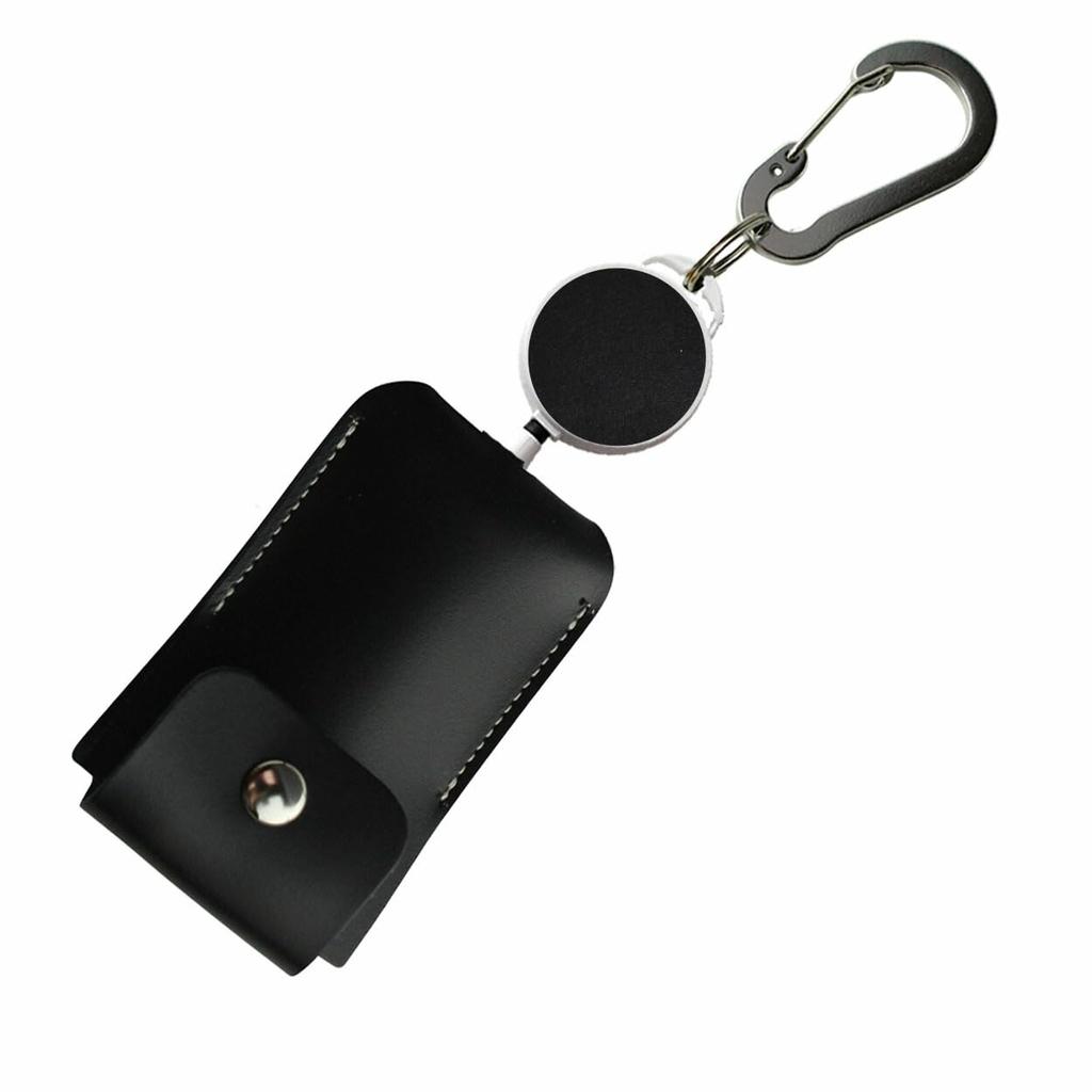 HERBE School Key Case with Genuine Leather Key Made in Black Backpack, Anti-theft Reel, Cover, Japan,