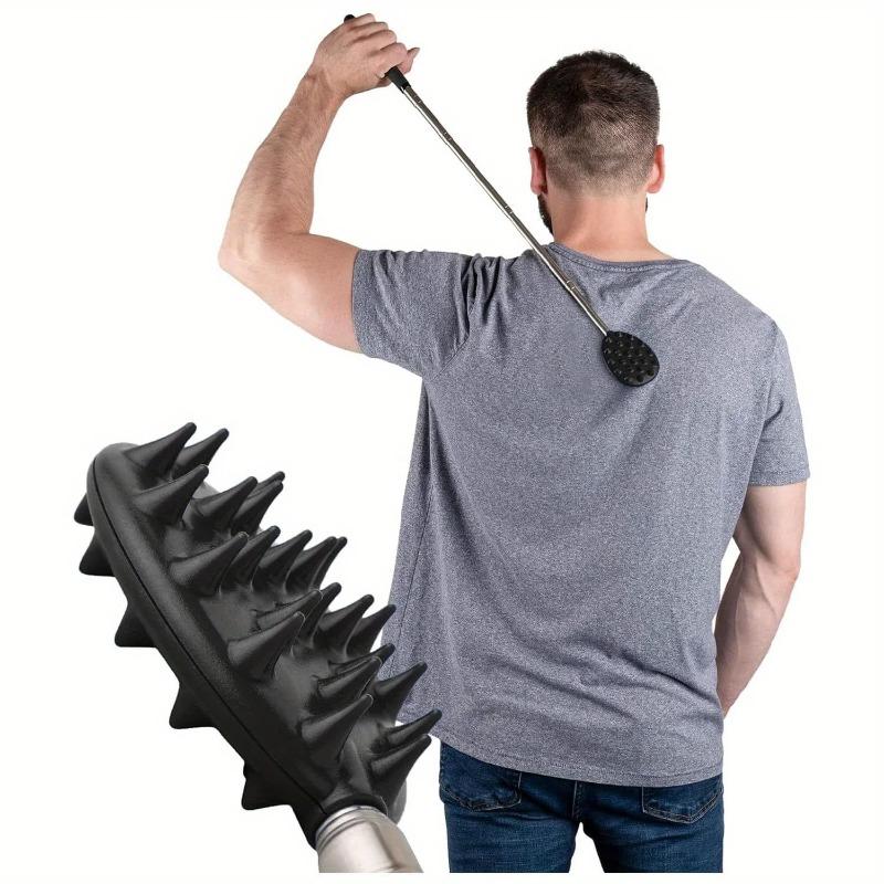 Extendable Cactus Back Scratcher-2-in-1 Spike Head (1/4"&1/2") for Deep Itch Relief,One-Hand Retractable Design with Durable PVC
