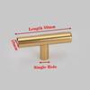 6 Pack 6" Brushed Brass Cabinet Cupboard Drawer Door Handle Pull Stainless Steel T Bar Drawer Pulls, 6" Length, 4" Hole Center