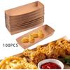 AZIEBAY 100-Count Disposable Takeout Food Serving Kraft Paper Nacho Trays - Choose with confidence