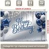 2D String Light Blue Silver Balloon Backdrop Banner for Winter Birthday Party Supplies