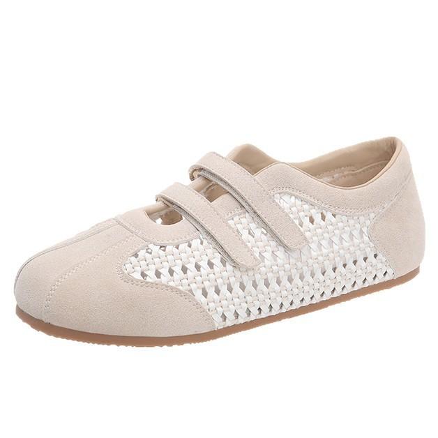 Mesh shoes 2025 soft sole hollow breathable new summer retro sandals German training shoes women's woven versatile casual shoes