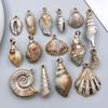 Gold Electroplated Acrylic Conch Pendant Charm for DIY Bracelets and Necklaces