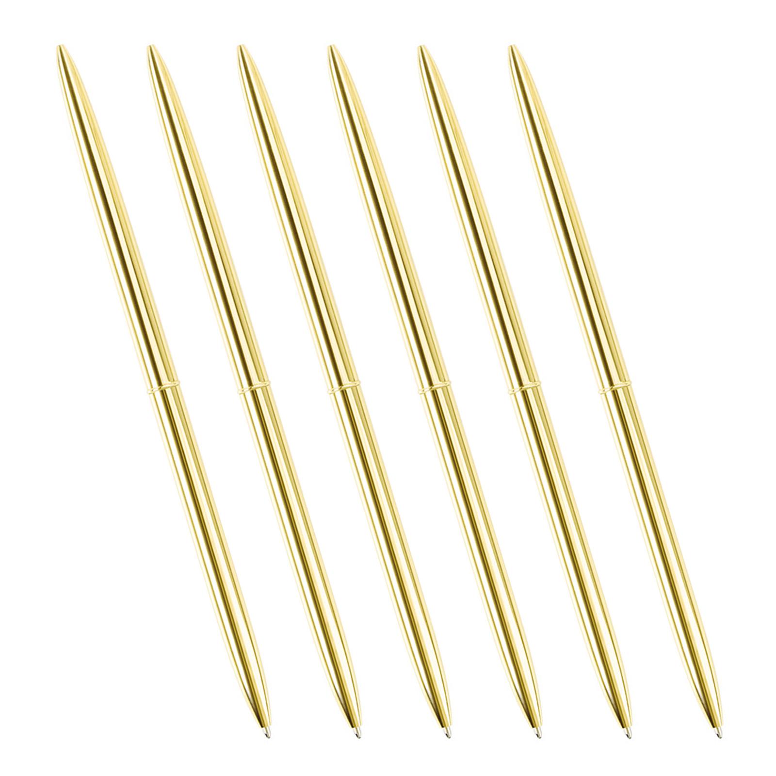 

6 шт. Шариковая ручка с поворотным механизмом, тонкая ручка для подписи, ручка для гостевой подписи, ручка для поворота золотой