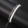 New Personalized Trend Beaded Chain Double Bracelet Men and Women Fashion Trend Hip-hop Holiday Party Accessories