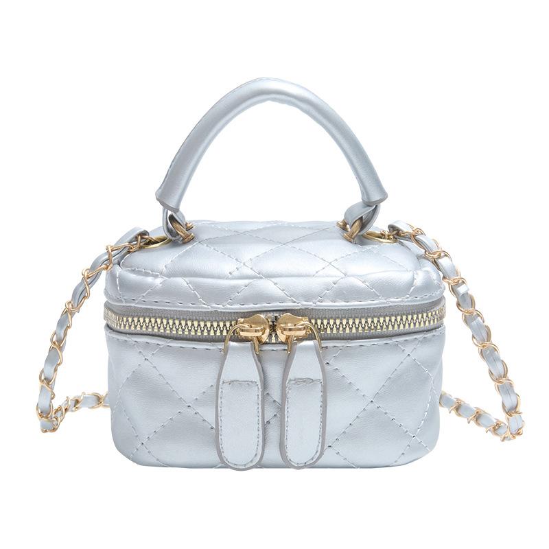 

Textured diamond plaid shoulder bag women s bag 2025 new chain crossbody bag small fragrance style fashion box bag texture retro