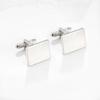 Rectangular Laser Patterned Metal Cufflinks Men's French