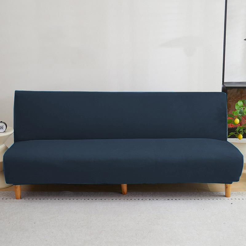 2026 High Elasticity Armless Sofa Cover All-inclusive Household Dust Folding Bed Cover Thickened Fabric Solid Color Sofa Cover