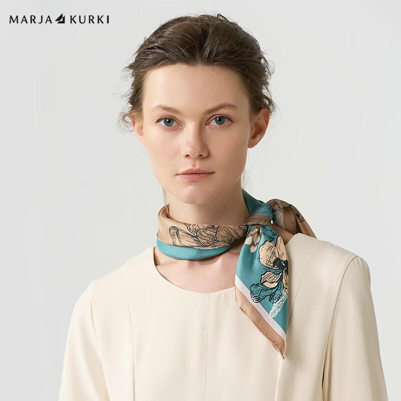 MARJA KURKI "Waiting for Flowers" Silk Square Scarf