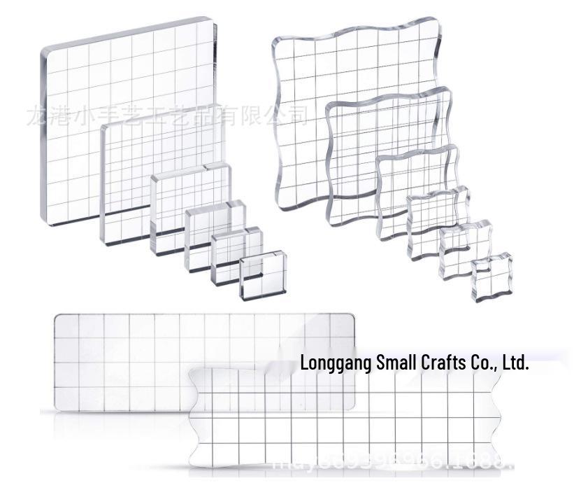 Acrylic Handle Backing Plate for Stamping - High Transparency Block for DIY Rubber Stamp Crafting.