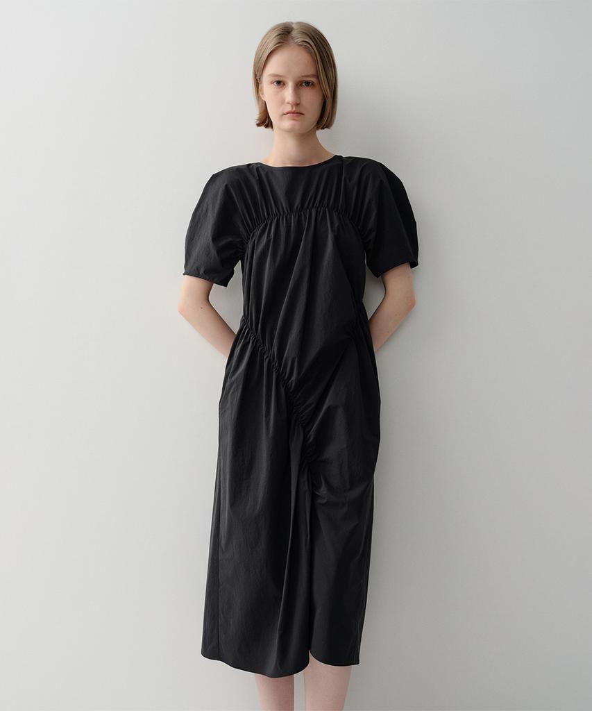 Ia Shirring Long Dress (Black)
