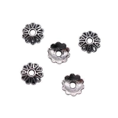 50Pcs Bead Caps For Jewelri Make Antique Silver Color 8X8X3mm