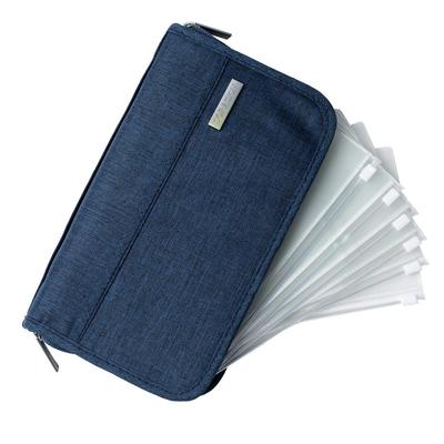 Passport Household Management Clear File Refills Passport Bankbook Case [SORASION] Case, Case, [6 Included] Cover, (Navy)